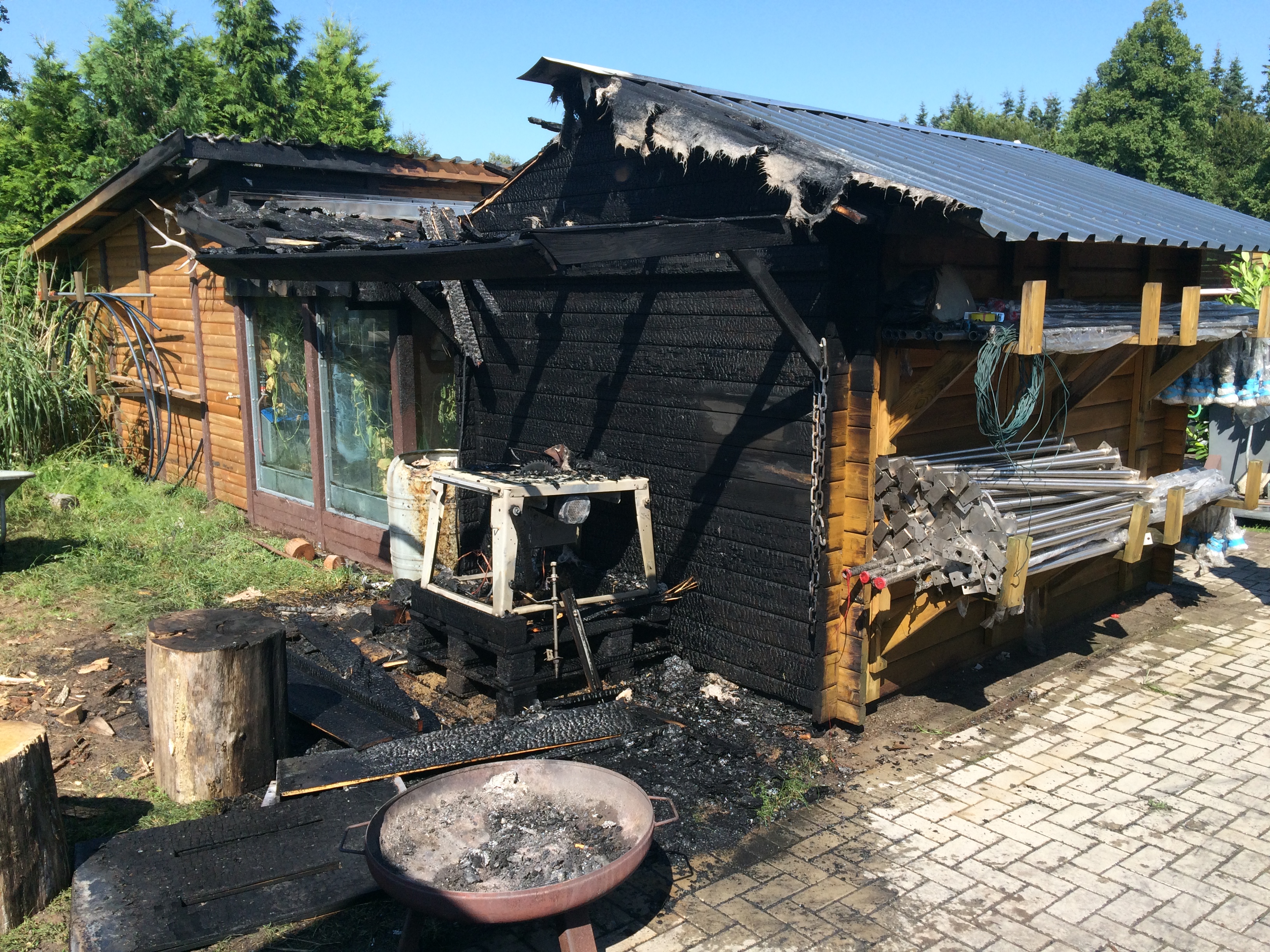 Brand einer Gartenhütte